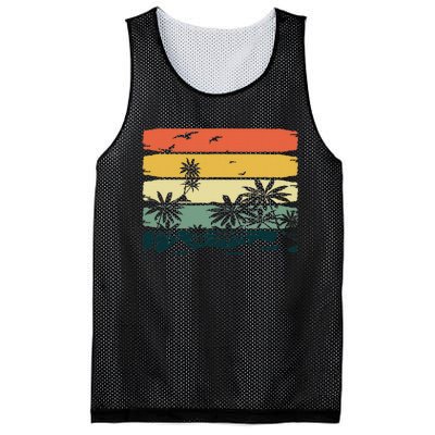 Summer Vibes Exotic Palm Trees Tropical Summer Mesh Reversible Basketball Jersey Tank