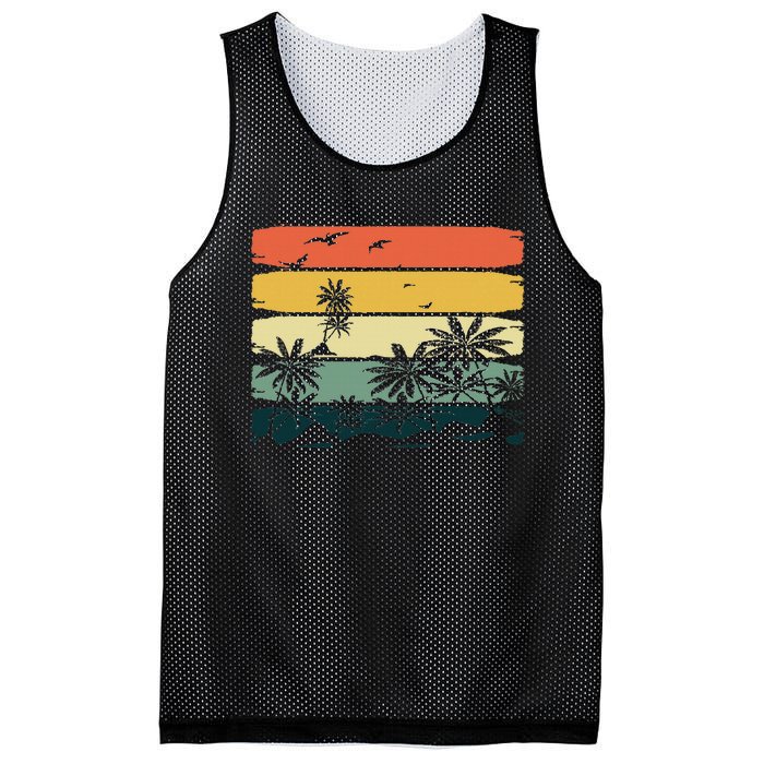 Summer Vibes Exotic Palm Trees Tropical Summer Mesh Reversible Basketball Jersey Tank