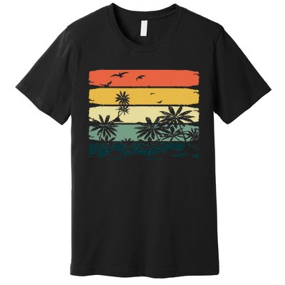 Summer Vibes Exotic Palm Trees Tropical Summer Premium T-Shirt