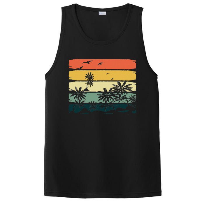 Summer Vibes Exotic Palm Trees Tropical Summer PosiCharge Competitor Tank