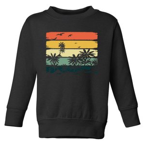 Summer Vibes Exotic Palm Trees Tropical Summer Toddler Sweatshirt