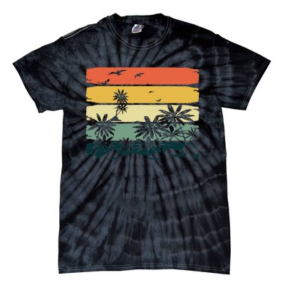 Summer Vibes Exotic Palm Trees Tropical Summer Tie-Dye T-Shirt