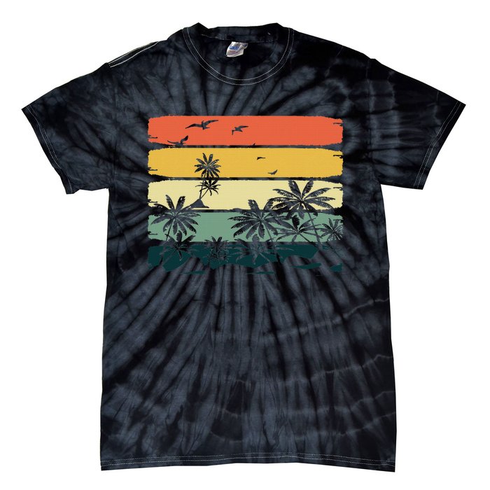 Summer Vibes Exotic Palm Trees Tropical Summer Tie-Dye T-Shirt