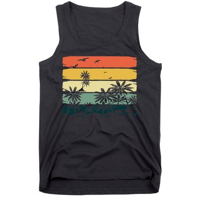 Summer Vibes Exotic Palm Trees Tropical Summer Tank Top