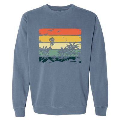 Summer Vibes Exotic Palm Trees Tropical Summer Garment-Dyed Sweatshirt