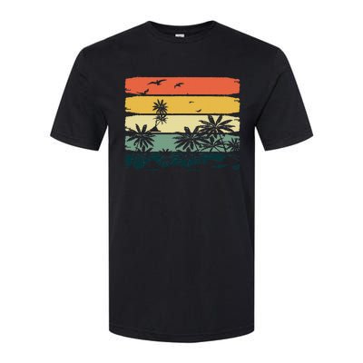 Summer Vibes Exotic Palm Trees Tropical Summer Softstyle CVC T-Shirt