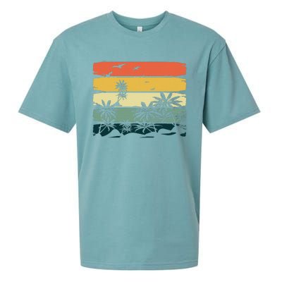 Summer Vibes Exotic Palm Trees Tropical Summer Sueded Cloud Jersey T-Shirt