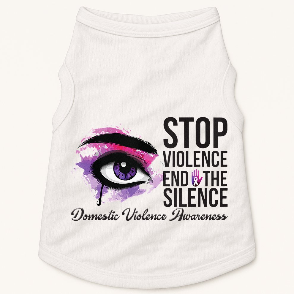 Stop Violence End Silence Domestic Violence Awareness Doggie Tank