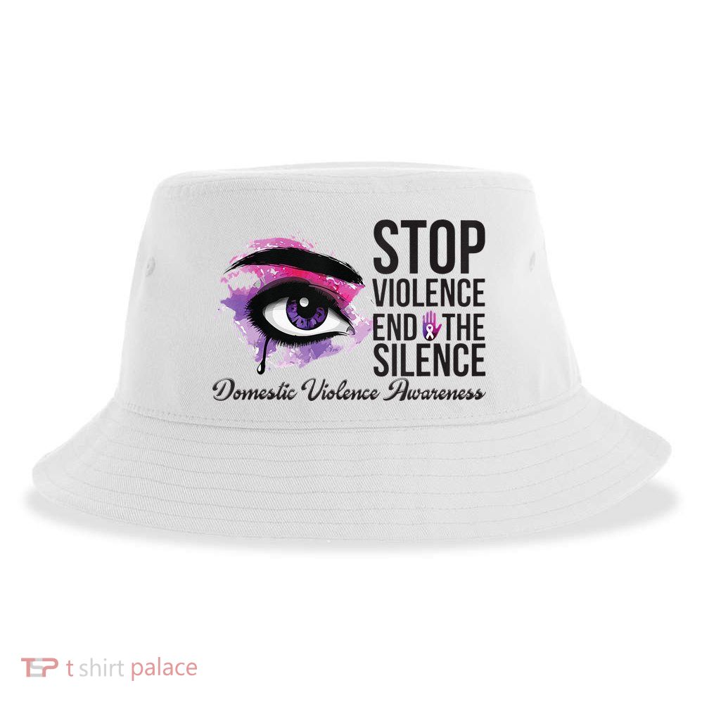 Stop Violence End Silence Domestic Violence Awareness Sustainable Bucket Hat