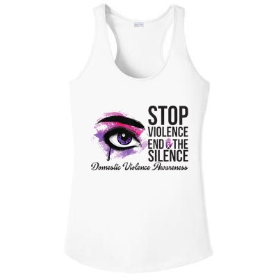 Stop Violence End Silence Domestic Violence Awareness Ladies PosiCharge Competitor Racerback Tank
