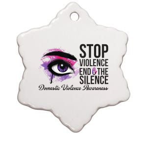 Stop Violence End Silence Domestic Violence Awareness Ceramic Star Ornament