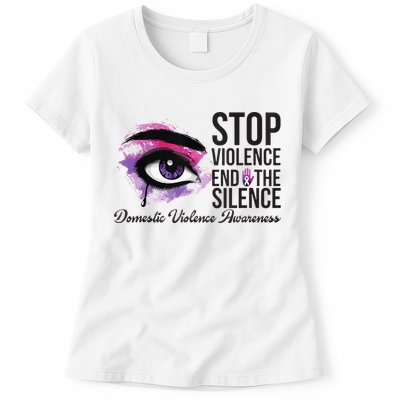 Stop Violence End Silence Domestic Violence Awareness Womens T-Shirt