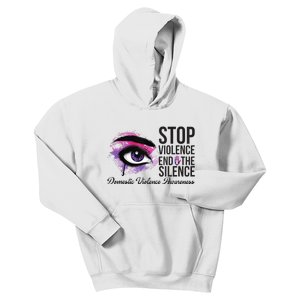 Stop Violence End Silence Domestic Violence Awareness Kids Hoodie