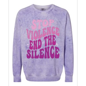 Stop Violence End the Silence Stop Domestic Violence Colorblast Crewneck Sweatshirt