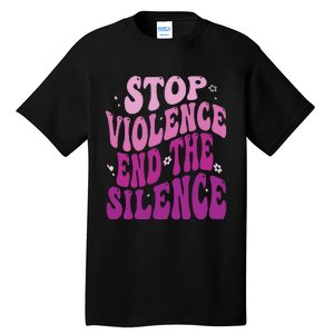 Stop Violence End the Silence Stop Domestic Violence Tall T-Shirt