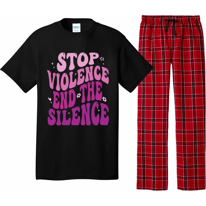 Stop Violence End the Silence Stop Domestic Violence Pajama Set