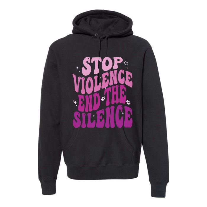 Stop Violence End the Silence Stop Domestic Violence Premium Hoodie