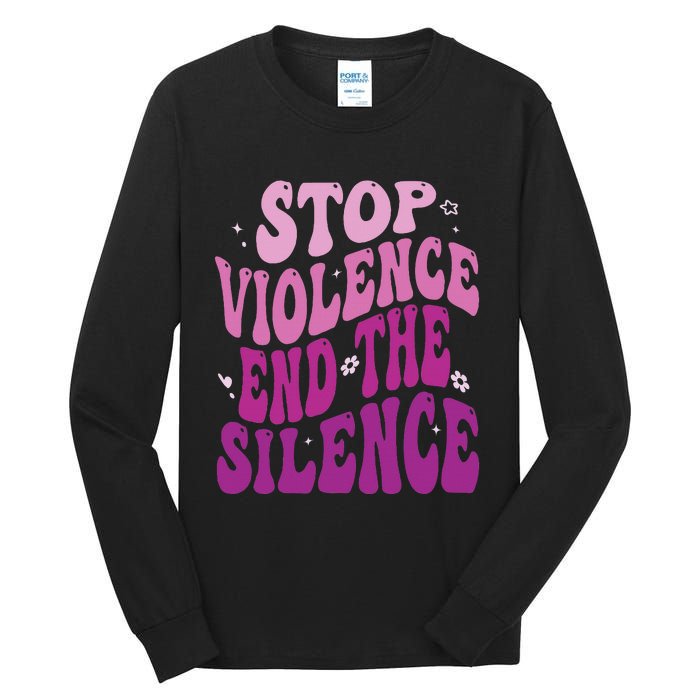 Stop Violence End the Silence Stop Domestic Violence Tall Long Sleeve T-Shirt