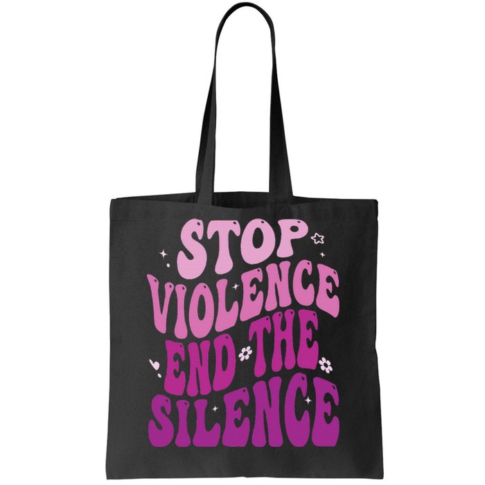 Stop Violence End the Silence Stop Domestic Violence Tote Bag