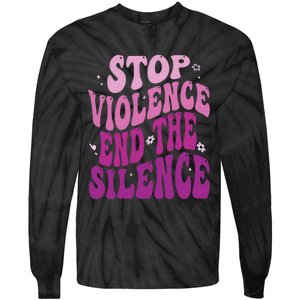 Stop Violence End the Silence Stop Domestic Violence Tie-Dye Long Sleeve Shirt