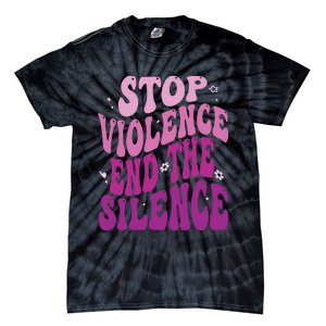 Stop Violence End the Silence Stop Domestic Violence Tie-Dye T-Shirt