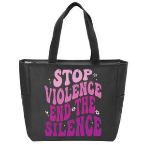 Stop Violence End the Silence Stop Domestic Violence Zip Tote Bag