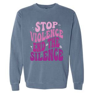 Stop Violence End the Silence Stop Domestic Violence Garment-Dyed Sweatshirt