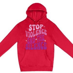 Stop Violence End the Silence Stop Domestic Violence Premium Pullover Hoodie