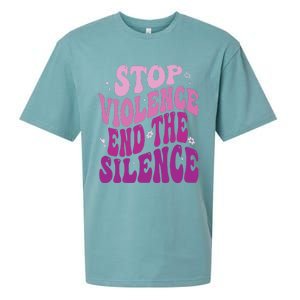 Stop Violence End the Silence Stop Domestic Violence Sueded Cloud Jersey T-Shirt