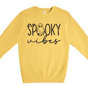 “Spooky Vibes” Eerie Halloween Design Gift Premium Crewneck Sweatshirt