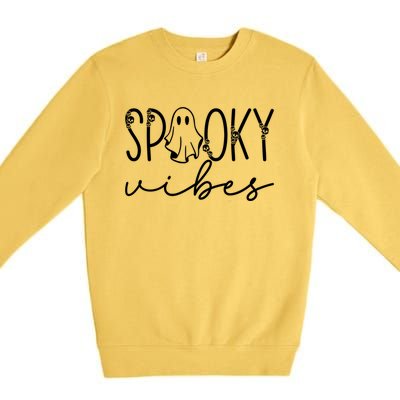 “Spooky Vibes” Eerie Halloween Design Gift Premium Crewneck Sweatshirt