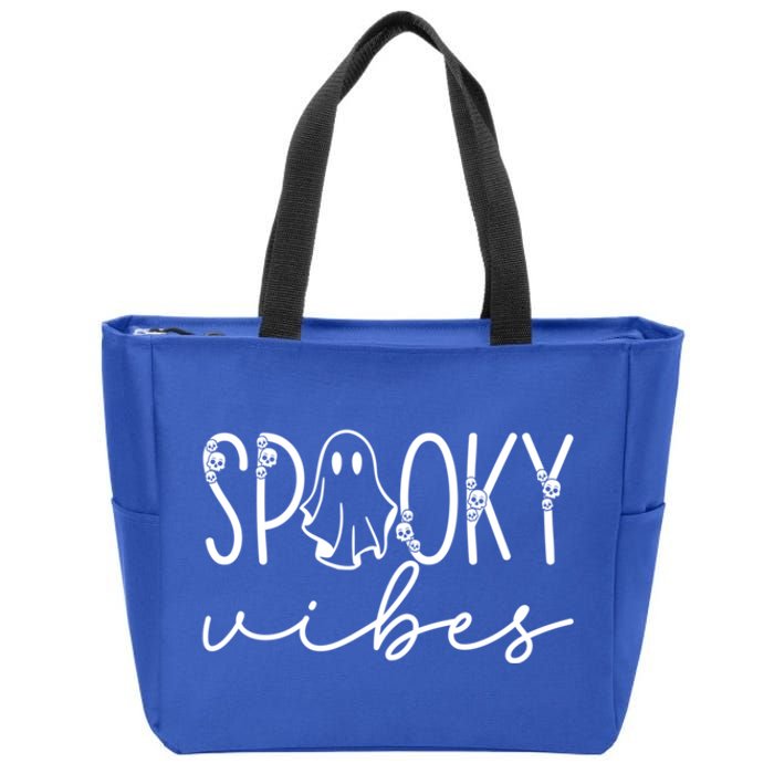 “Spooky Vibes” Eerie Halloween Design Gift Zip Tote Bag