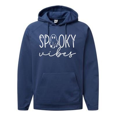 “Spooky Vibes” Eerie Halloween Design Gift Performance Fleece Hoodie