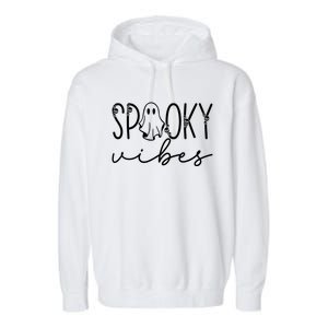 “Spooky Vibes” Eerie Halloween Design Gift Garment-Dyed Fleece Hoodie