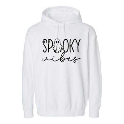 “Spooky Vibes” Eerie Halloween Design Gift Garment-Dyed Fleece Hoodie