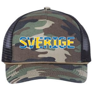 Sverige Sweden Flag Retro Rope Trucker Hat Cap