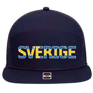 Sverige Sweden Flag 7 Panel Mesh Trucker Snapback Hat