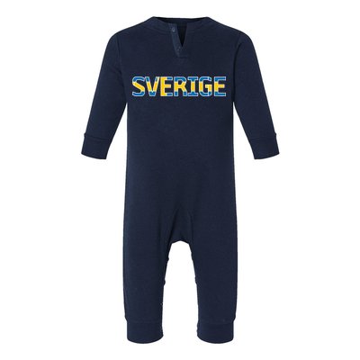 Sverige Sweden Flag Infant Fleece One Piece