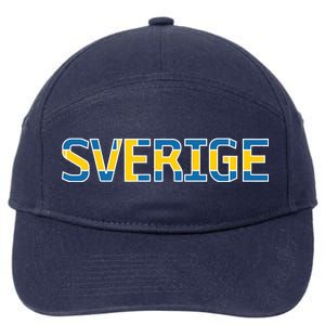 Sverige Sweden Flag 7-Panel Snapback Hat