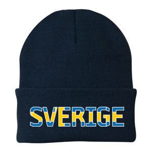 Sverige Sweden Flag Knit Cap Winter Beanie