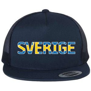 Sverige Sweden Flag Flat Bill Trucker Hat