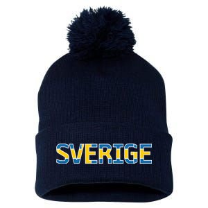 Sverige Sweden Flag Pom Pom 12in Knit Beanie