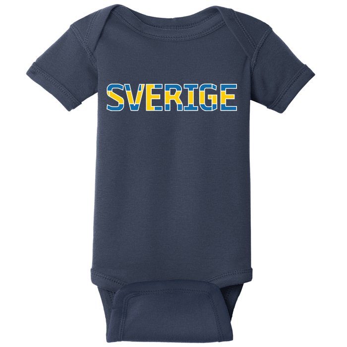 Sverige Sweden Flag Baby Bodysuit