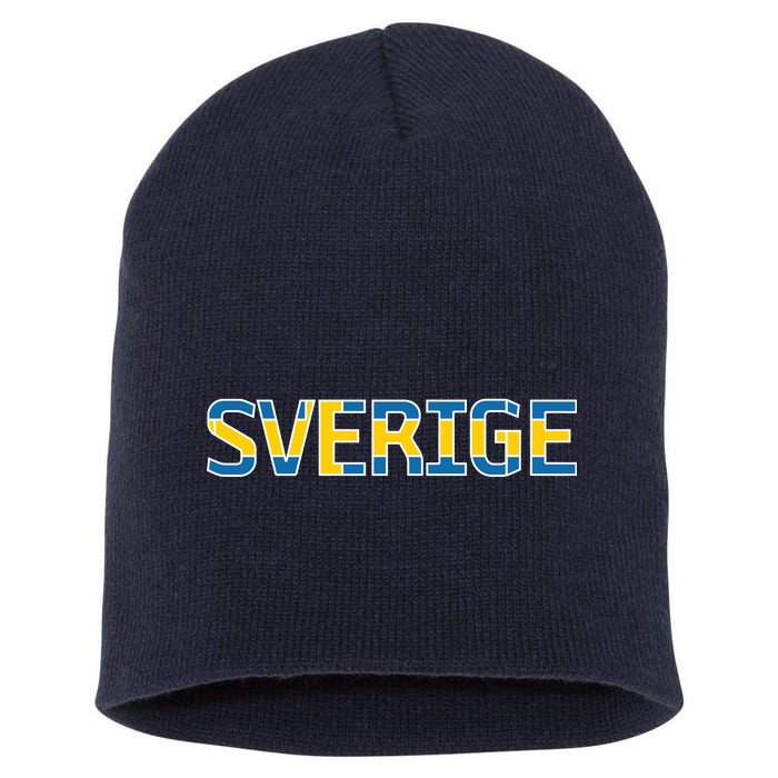 Sverige Sweden Flag Short Acrylic Beanie