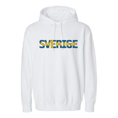 Sverige Sweden Flag Garment-Dyed Fleece Hoodie