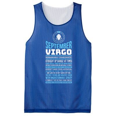 September Virgo Facts Traits Horoscope Zodiac Gift Mesh Reversible Basketball Jersey Tank