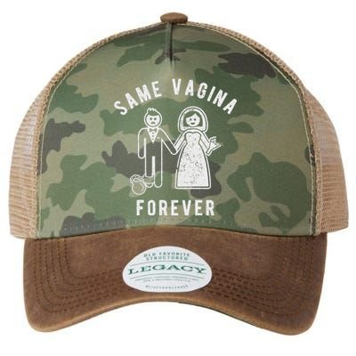 SAME VAGINA FOREVER FUNNY MENS MARRIAGE Legacy Tie Dye Trucker Hat