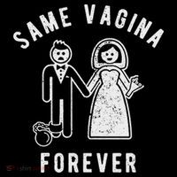 SAME VAGINA FOREVER FUNNY MENS MARRIAGE Womens T-Shirt