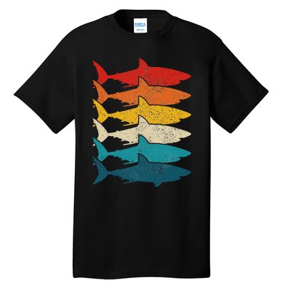 Shark Vintage Fish Fishing Great White Shark Retro Tall T-Shirt