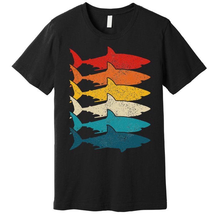 Shark Vintage Fish Fishing Great White Shark Retro Premium T-Shirt